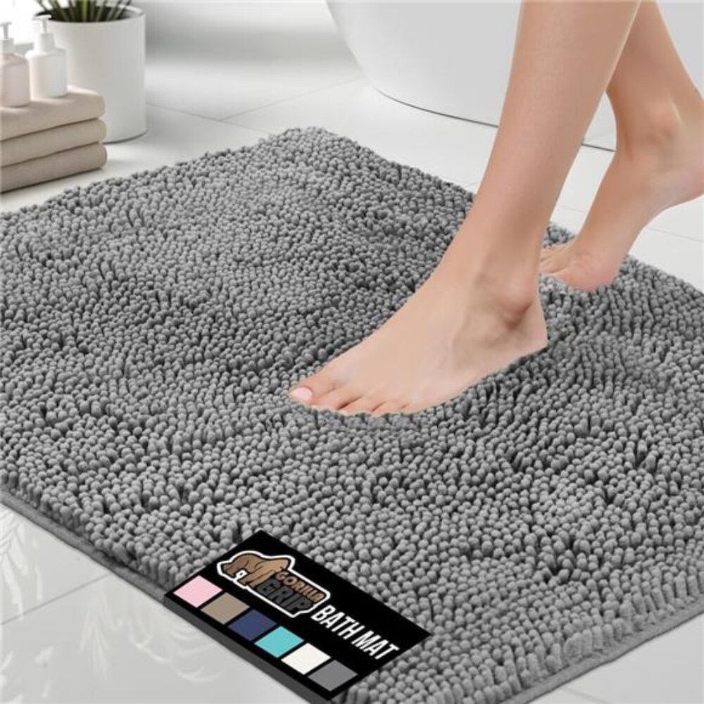 Bath rug chenille thick absorbent microfiber non slip washable bathroom mat